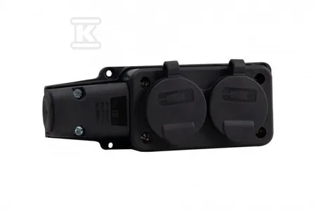Listwa gumowa 2x230V 16A SCHUKO czarna F6.0396 Oferta